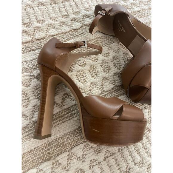 Michael Kors Collection 36 / 6 Huxley Leather Platform Sandal Heels Pump Leather - Picture 8 of 14